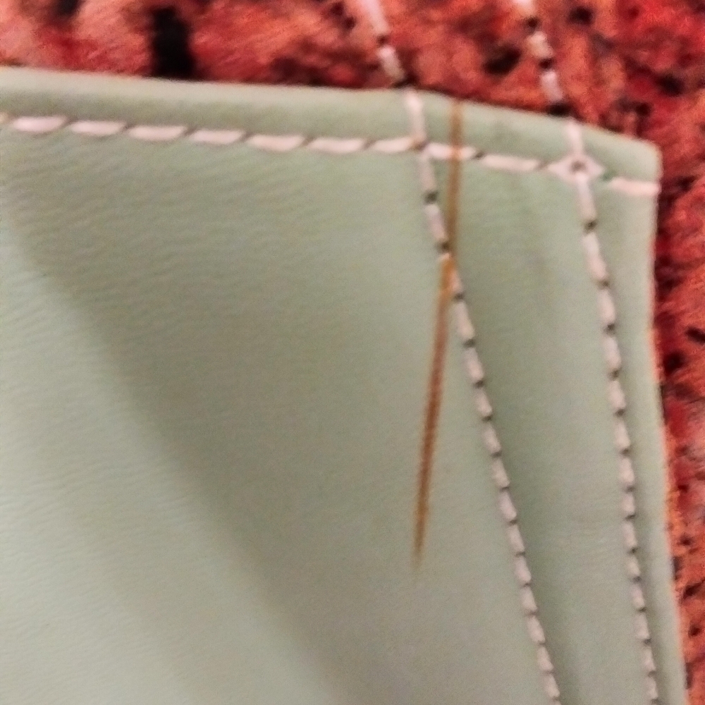 Nicole Lee Mallory Two-Tone Leather Satchel- Tan and Mint - Picture 3 of 8